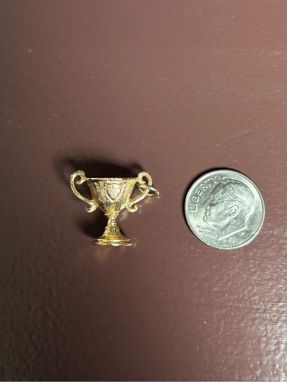 Vintage gold cup charm